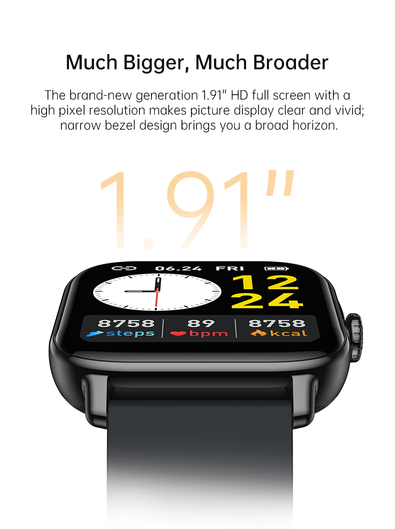 Ooyi OY3 Smart Watches for Men Women,48mm, Answer/Make BT Calls,Metal Frame 1.91" IP67 Waterproof Sports Modes/Heart Rate/SpO2/Stress/Sleep Monitor for Android Phones & iPhone